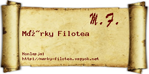 Márky Filotea névjegykártya